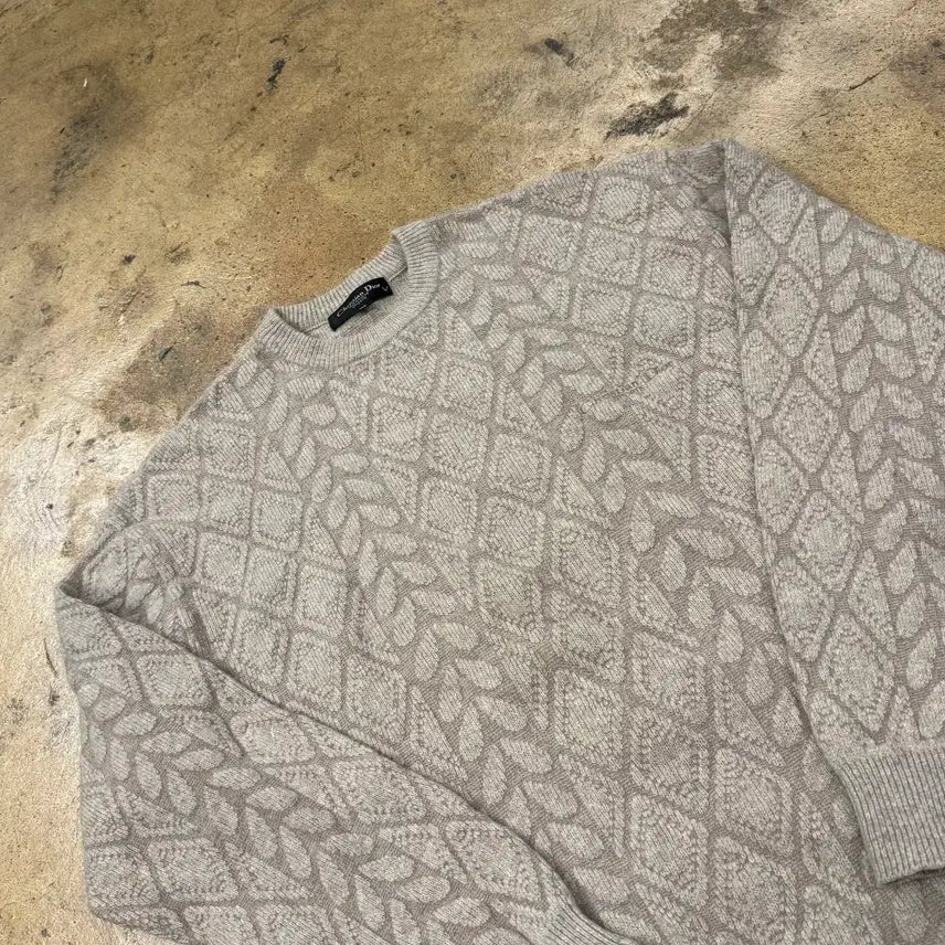 [BUNJANG] Dior Pattern Knit Sweater Beige / [정품/100] 디올 패턴 니트 스웨터 베이지