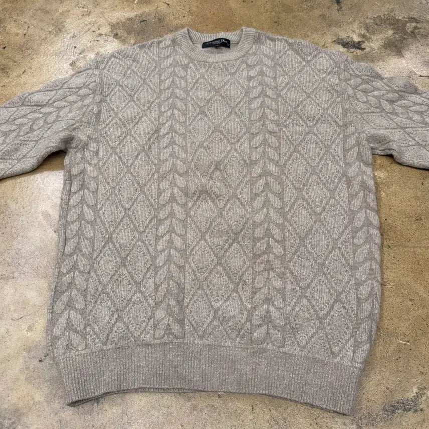 [BUNJANG] Dior Pattern Knit Sweater Beige / [정품/100] 디올 패턴 니트 스웨터 베이지