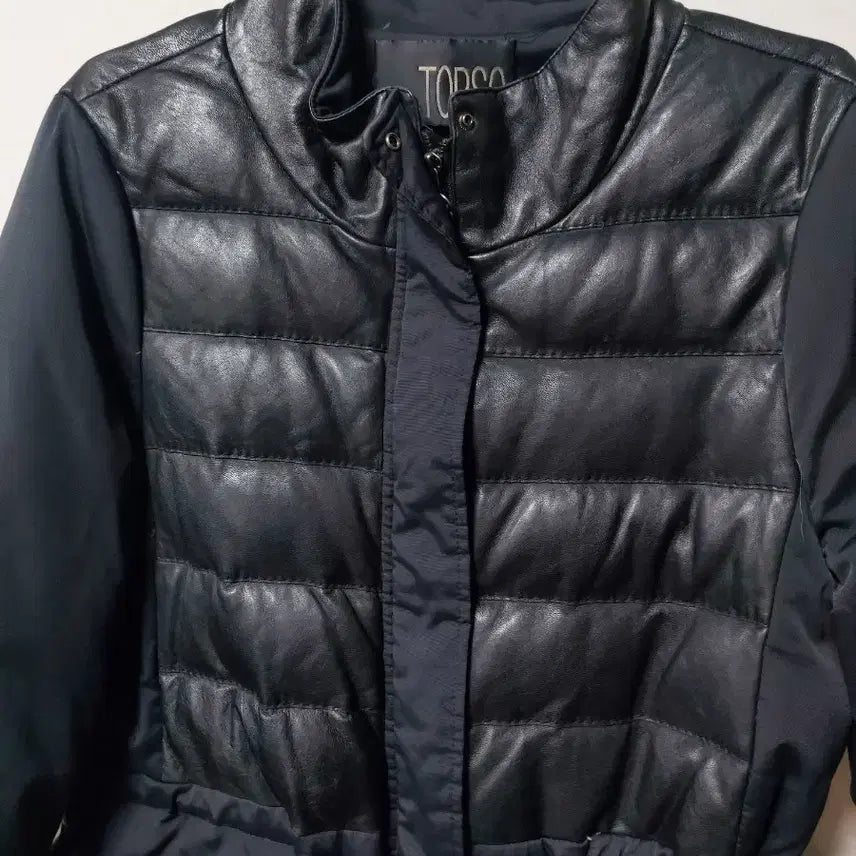 [BUNJANG] TORSO Quilted Lambskin Goose Down Long Jacket / TORSO 퀄팅 양가죽 거위솜털 롱 자켓
