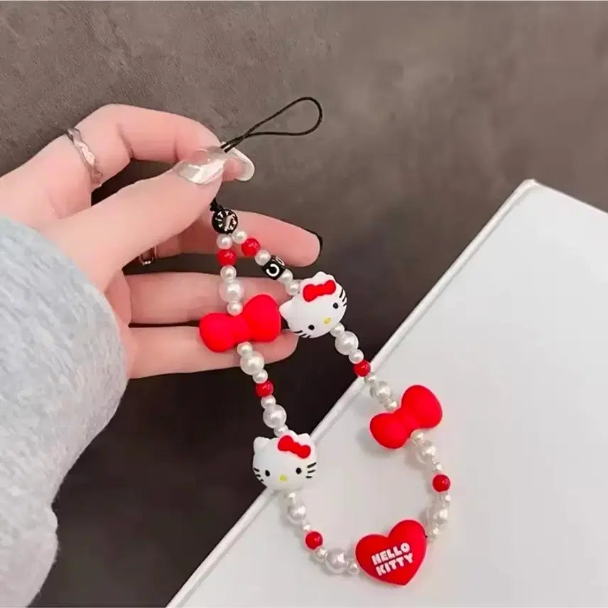 [BUNJANG] Hello Kitty Ribbon and Face Phone Strap / 헬로키티 리본 앤 얼굴 휴대폰 스트랩 1ea