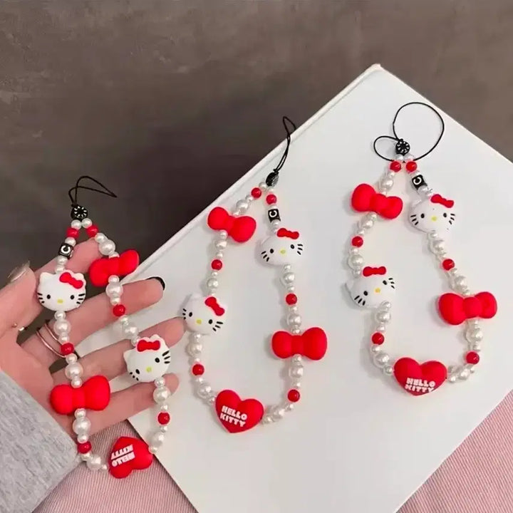 [BUNJANG] Hello Kitty Ribbon and Face Phone Strap / 헬로키티 리본 앤 얼굴 휴대폰 스트랩 1ea