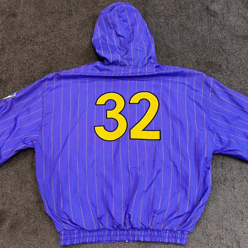 [BUNJANG] LA Pinstripe Hooded Jacket / LA 핀스트라이프 후드 자켓