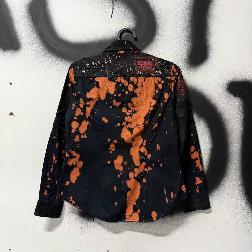 [BUNJANG] Vintage Tie-Dye Patch Detail Long Sleeve Shirt / VTG 빈티지 타이다이 패치 디테일 긴팔 셔츠