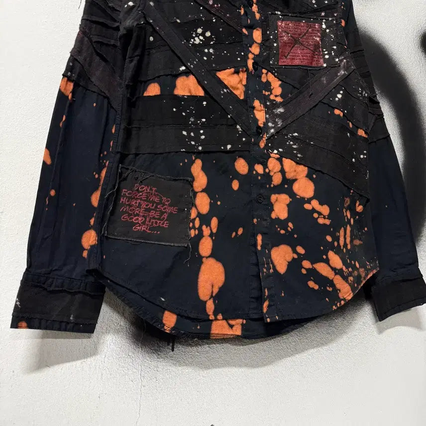 [BUNJANG] Vintage Tie-Dye Patch Detail Long Sleeve Shirt / VTG 빈티지 타이다이 패치 디테일 긴팔 셔츠