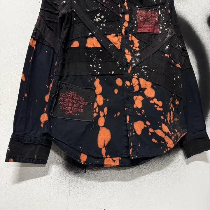 [BUNJANG] Vintage Tie-Dye Patch Detail Long Sleeve Shirt / VTG 빈티지 타이다이 패치 디테일 긴팔 셔츠