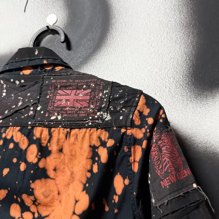 [BUNJANG] Vintage Tie-Dye Patch Detail Long Sleeve Shirt / VTG 빈티지 타이다이 패치 디테일 긴팔 셔츠