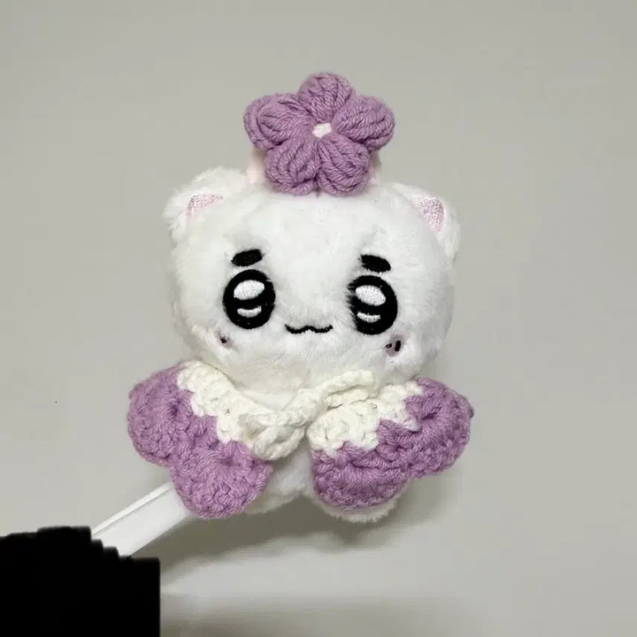 [BUNJANG] NUNE-TTEUNE 10cm Doll Flower Outing Knitted Outfit Light Purple / 누네뜨네 10cm 인형옷 꽃나들이 뜨개옷 연보라