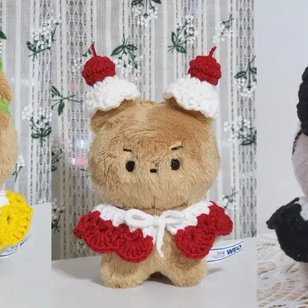 [BUNJANG] NUNE-TTEUNE 10cm Doll Flower Outing Knitted Outfit Light Purple / 누네뜨네 10cm 인형옷 꽃나들이 뜨개옷 연보라