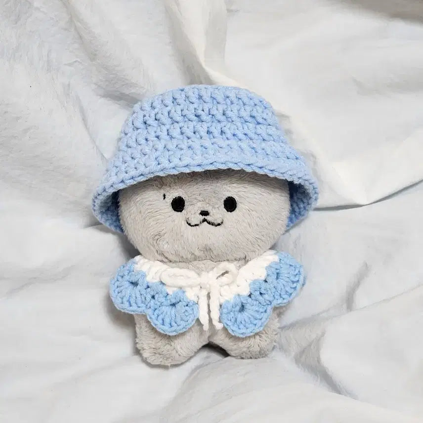 [BUNJANG] NUNE-TTEUNE 10cm Doll Flower Outing Knitted Outfit Light Purple / 누네뜨네 10cm 인형옷 꽃나들이 뜨개옷 연보라