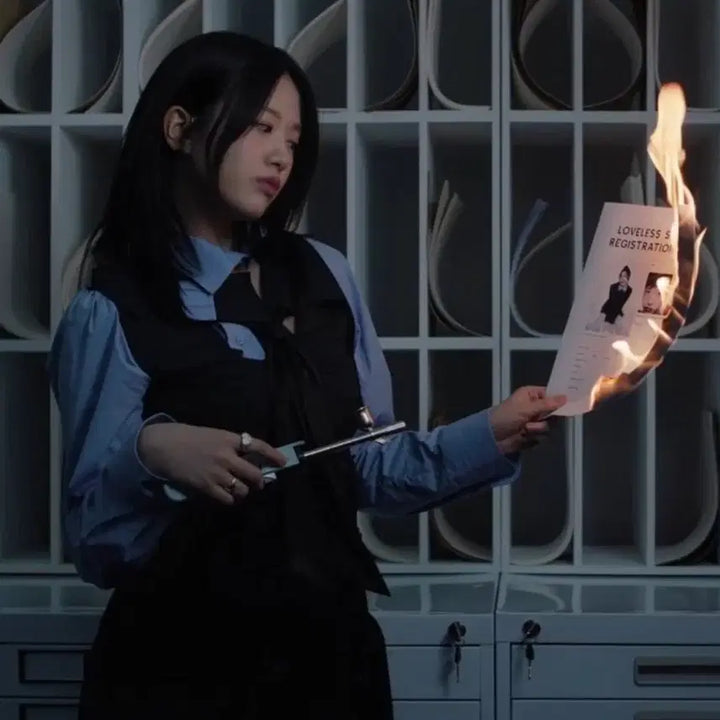 [BUNJANG] Otto Linger Deconstructed Blue Blouse / 오토링거 디컨스트럭티드 블루 블라우스 새상품