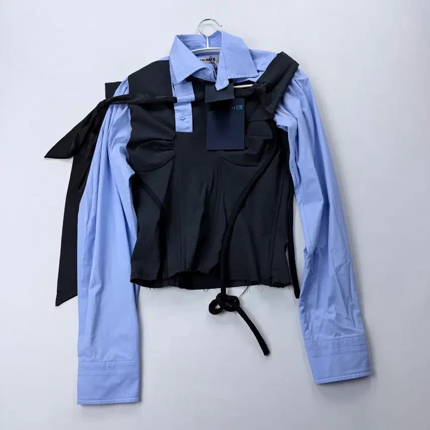 [BUNJANG] Otto Linger Deconstructed Blue Blouse / 오토링거 디컨스트럭티드 블루 블라우스 새상품