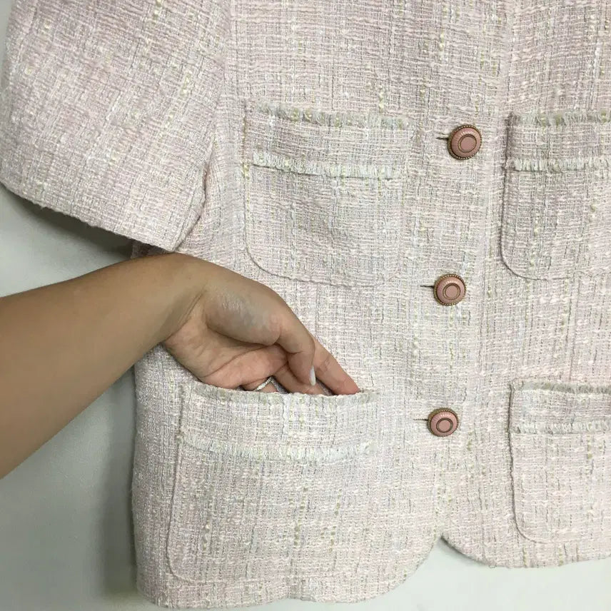 [BUNJANG] VOCAVACA Puff Sleeve Tweed Jacket / VOCAVACA 보카바카 퍼프 트위드 자켓