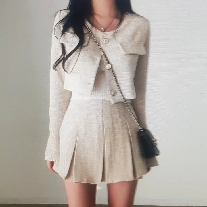 [BUNJANG] Tweed Setup Skirt Suit (3 Colors) / (해외배송)트위드 셋업 스커트 치마바지 정장 (3컬러)