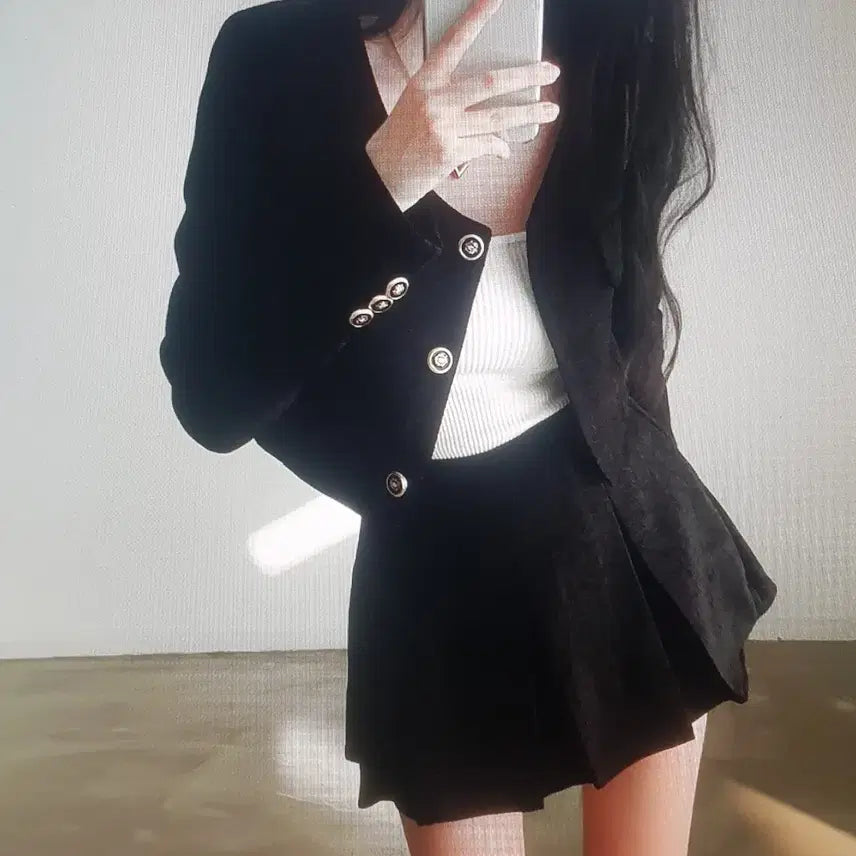 [BUNJANG] Tweed Setup Skirt Suit (3 Colors) / (해외배송)트위드 셋업 스커트 치마바지 정장 (3컬러)