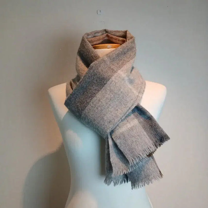 [BUNJANG] Majestro Check Pattern Cashmere Wool Blend Scarf / 마제스트로 체크 패턴 케시미어 울 혼방 머플러/숄