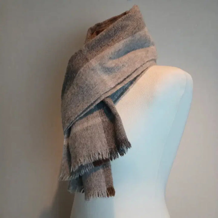 [BUNJANG] Majestro Check Pattern Cashmere Wool Blend Scarf / 마제스트로 체크 패턴 케시미어 울 혼방 머플러/숄
