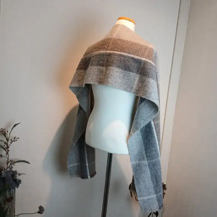 [BUNJANG] Majestro Check Pattern Cashmere Wool Blend Scarf / 마제스트로 체크 패턴 케시미어 울 혼방 머플러/숄