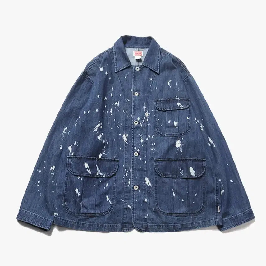 [BUNJANG] Hinson 25SS Paint Denim Coverall Jacket / 힌슨 25SS 페인트 데님 커버올자켓