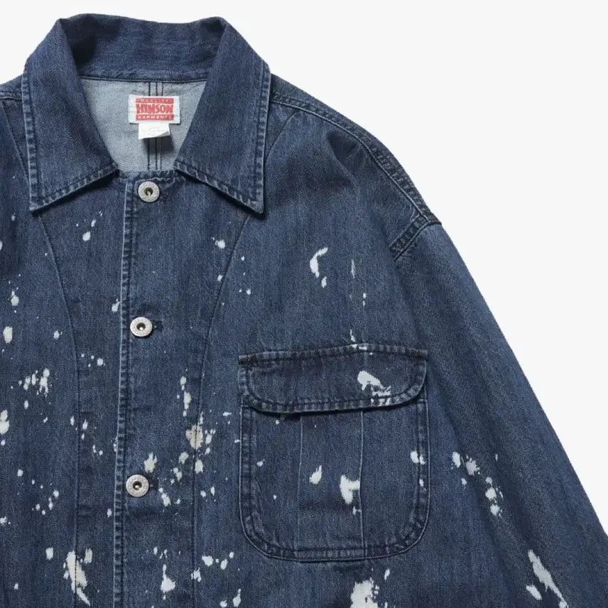 [BUNJANG] Hinson 25SS Paint Denim Coverall Jacket / 힌슨 25SS 페인트 데님 커버올자켓