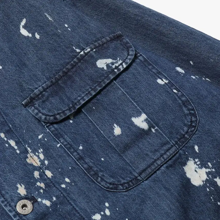 [BUNJANG] Hinson 25SS Paint Denim Coverall Jacket / 힌슨 25SS 페인트 데님 커버올자켓