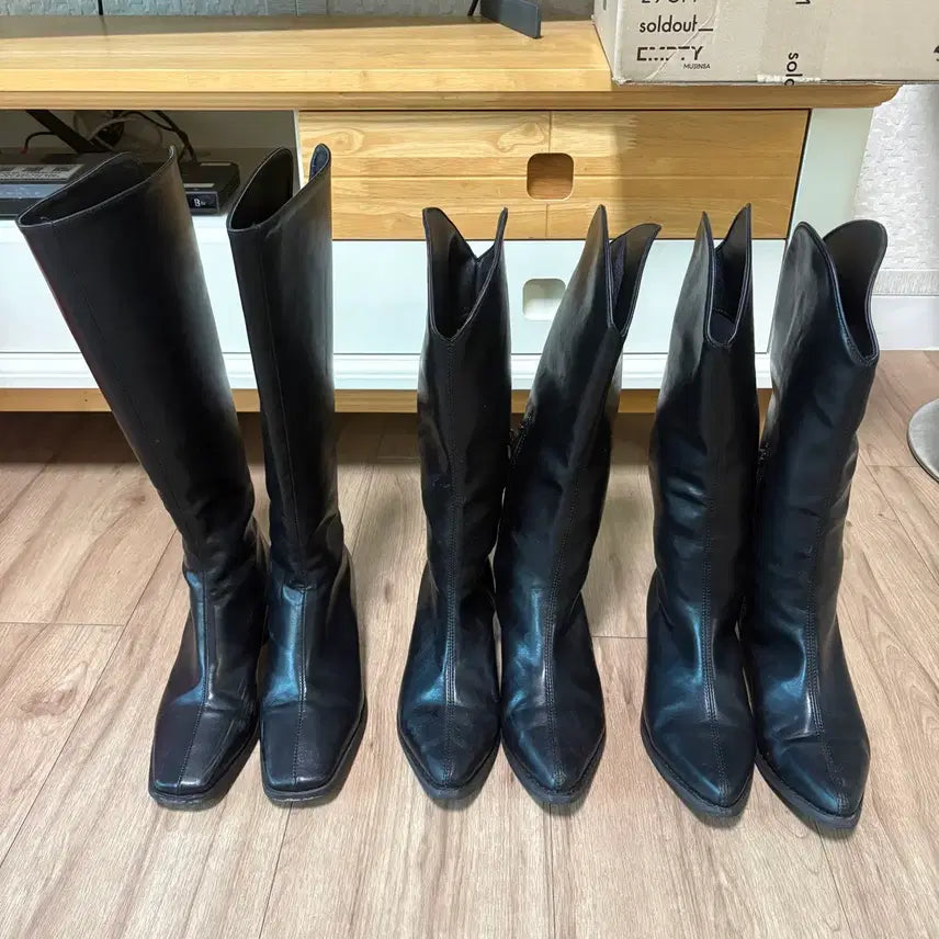 [BUNJANG] Black Long Boots (Size 235) / 블랙 롱부츠 235