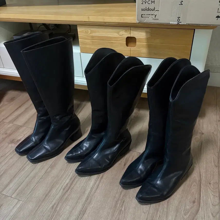 [BUNJANG] Black Long Boots (Size 235) / 블랙 롱부츠 235
