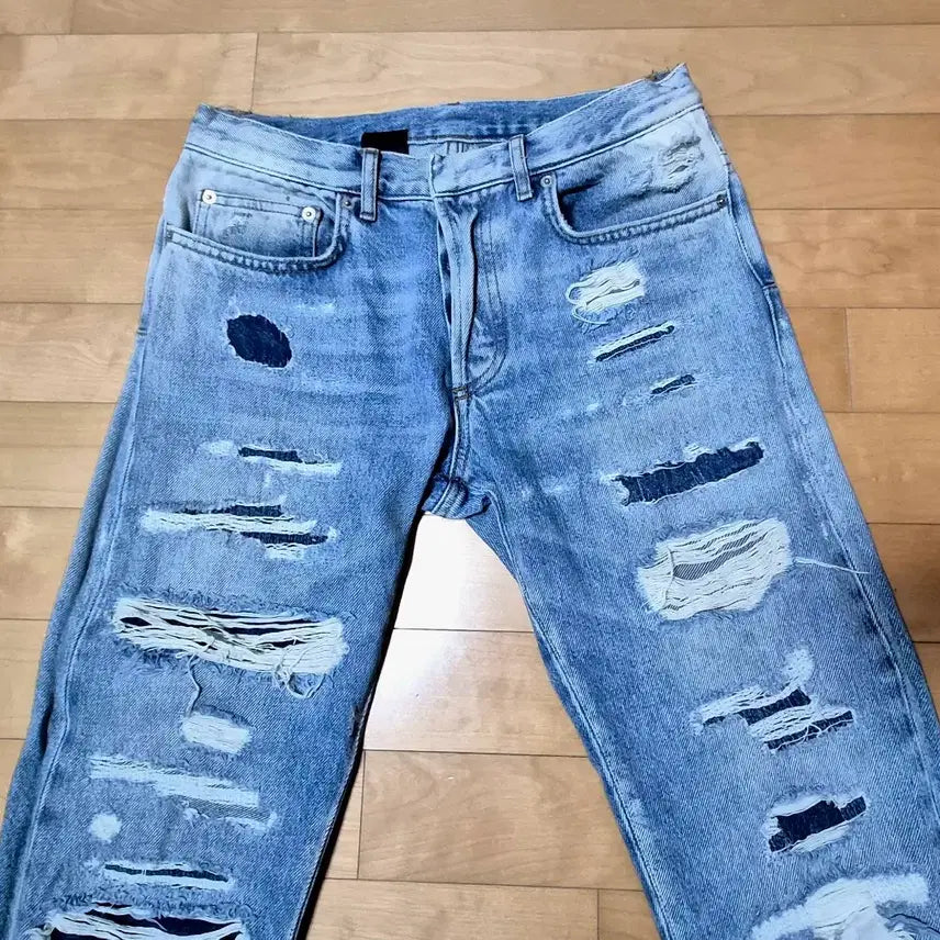 [BUNJANG] Dior Homme Repaired Denim Jeans / 정품 디올옴므 14AW 크러쉬 리페어진 30 Dior homme에디진데님