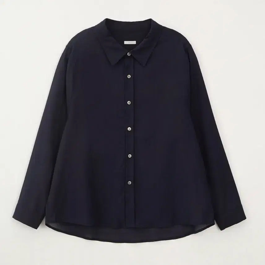 [BUNJANG] Ecris Shiny Shirt Navy / 에크리스 샤이니셔츠 네이비