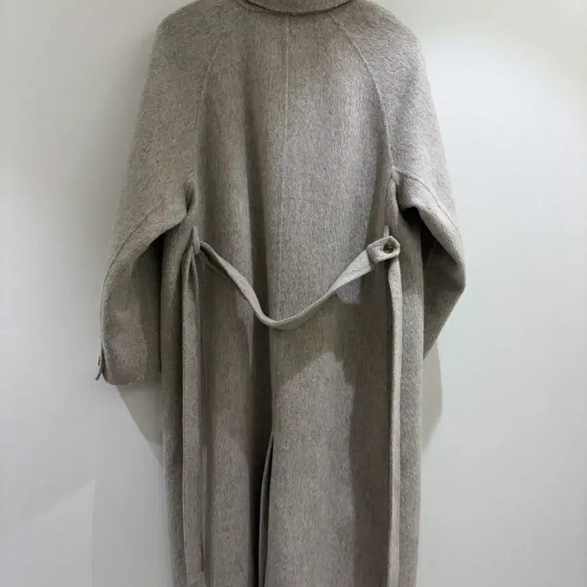 [BUNJANG] Dear.ment Alpaca Hidden Handmade Long Coat - Oat Gray / 디어먼트 알파카 히든 핸드메이드 롱코트 오트그레이지