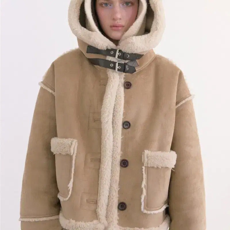 [BUNJANG] TheOyu Beige Mustang Jacket / 더오유 무스탕 베이지 자켓