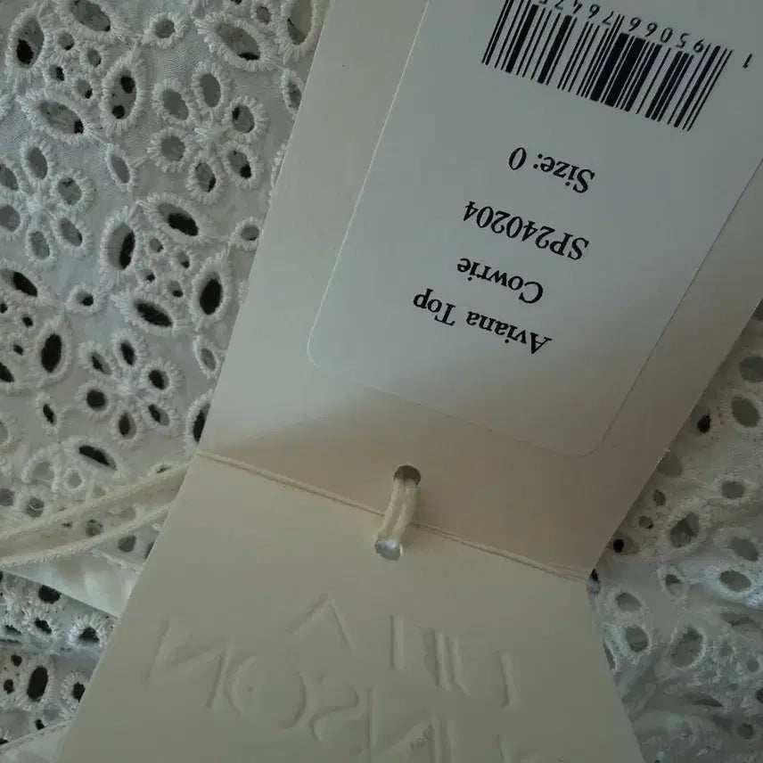 [SOLD OUT] 가격인하>울라존슨 화이트 아일렛 블라우스 0사이즈 (새상품)