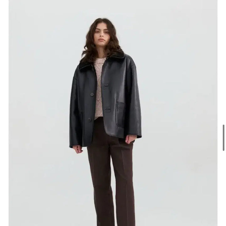 [BUNJANG] Atcorner Oversized Reversible Mouton (Black) / 앳코너 오버핏 리버시블 무스탕(블랙)