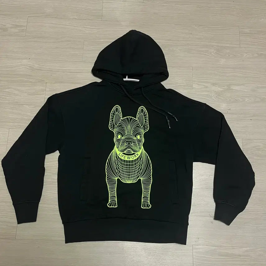 [BUNJANG] LifeWork Dog Black Hoodie / 라이프워크 강아지 블랙 후드티