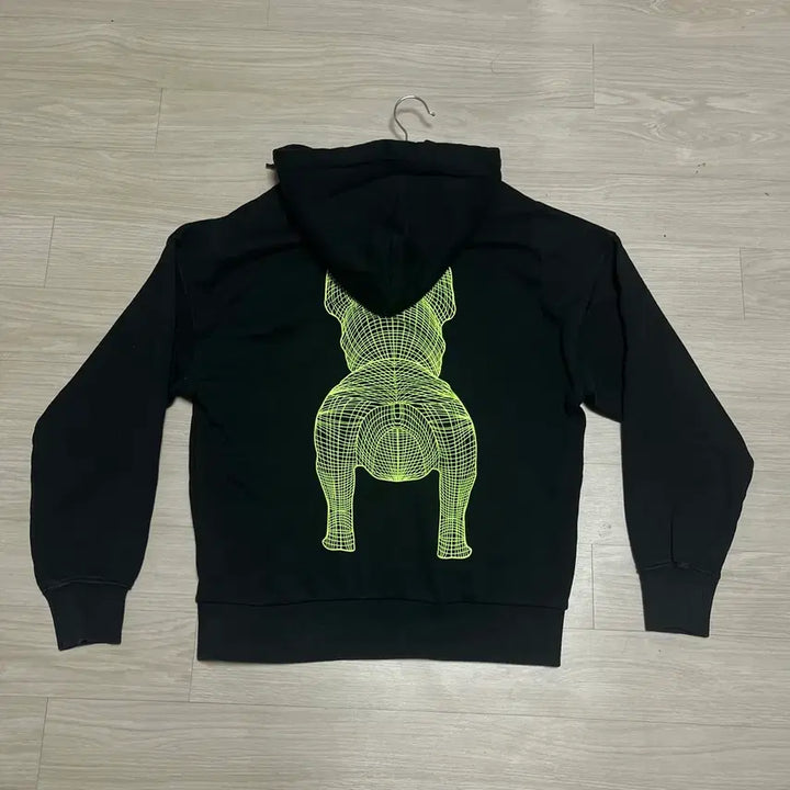 [BUNJANG] LifeWork Dog Black Hoodie / 라이프워크 강아지 블랙 후드티