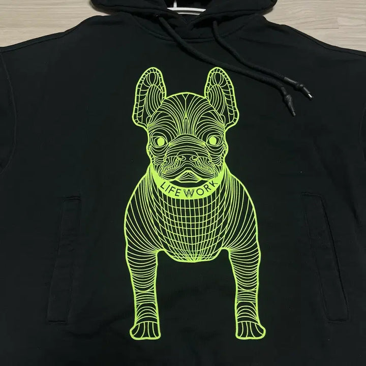 [BUNJANG] LifeWork Dog Black Hoodie / 라이프워크 강아지 블랙 후드티