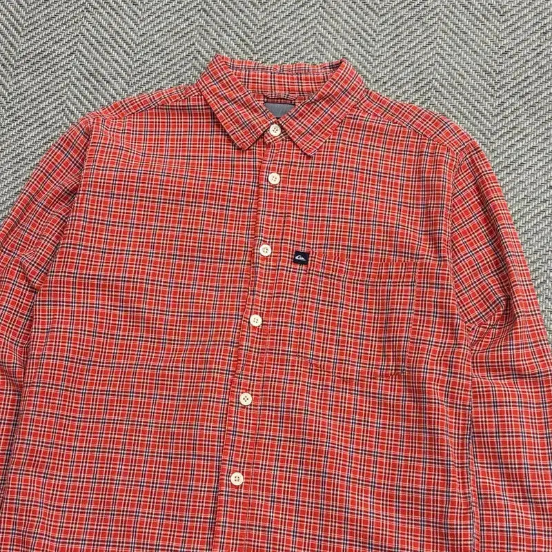 [BUNJANG] Quiksilver Orange Checkered Shirt / 퀵실버 오렌지 체크 셔츠 v1878
