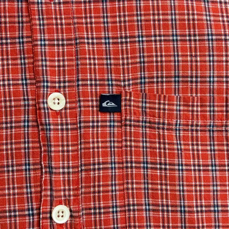 [BUNJANG] Quiksilver Orange Checkered Shirt / 퀵실버 오렌지 체크 셔츠 v1878