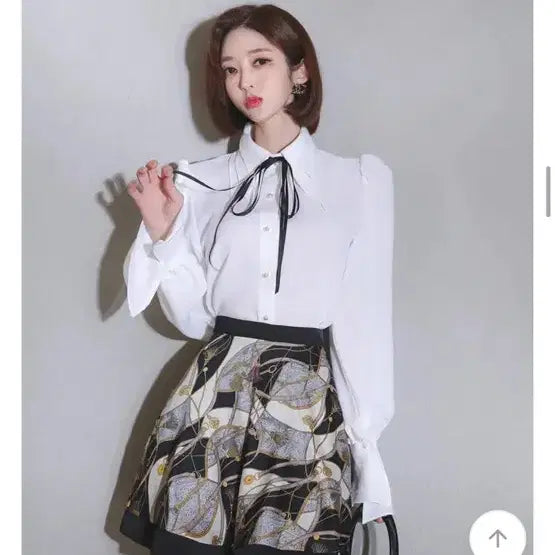 [BUNJANG] Imported Silk Pattern Skirt (Black, S) / 새상품 수입의류 실크 패턴 스커트 블랙 s
