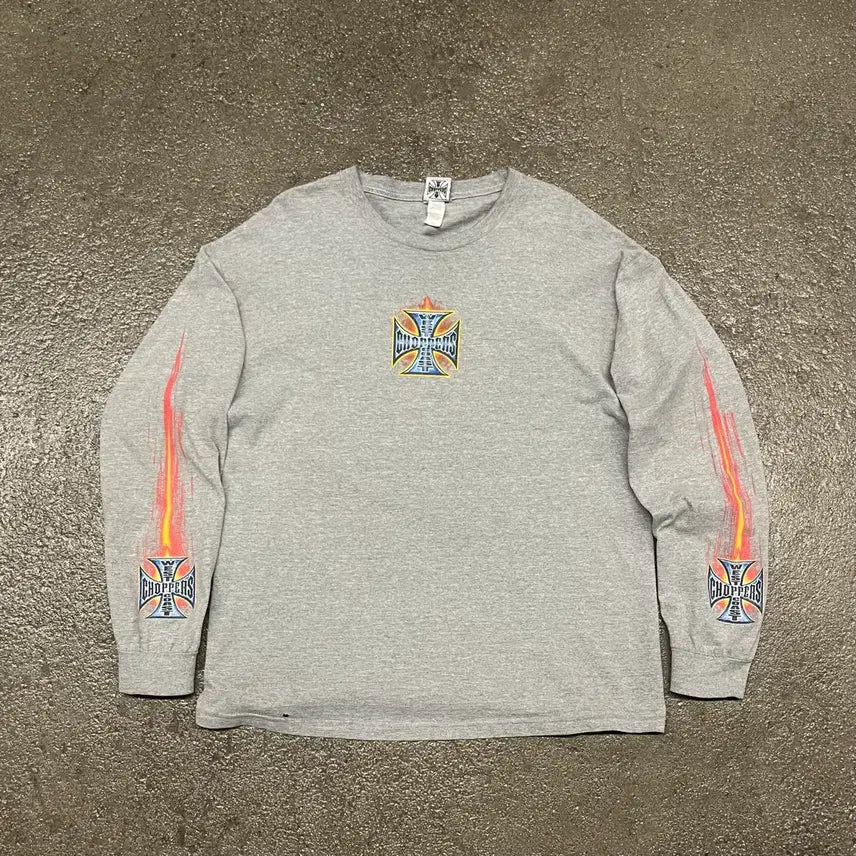 [BUNJANG] West Coast Choppers Flame Long Sleeve Shirt / 웨스트코스트차퍼스 플레임 롱슬리브 (105-110)