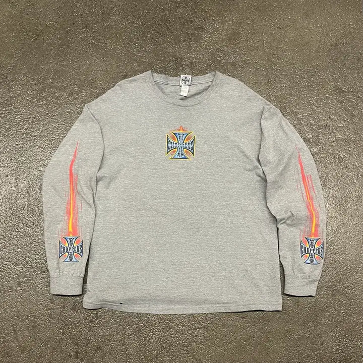 [BUNJANG] West Coast Choppers Flame Long Sleeve Shirt / 웨스트코스트차퍼스 플레임 롱슬리브 (105-110)