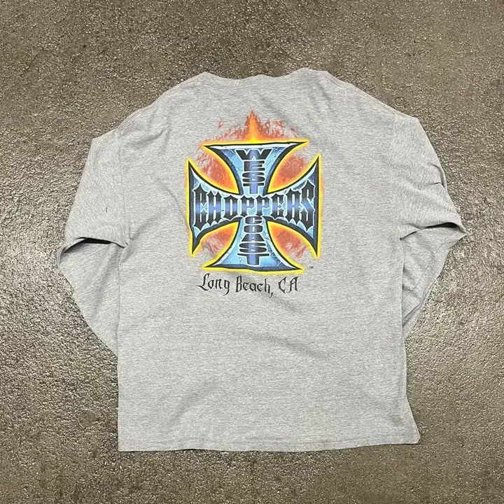 [BUNJANG] West Coast Choppers Flame Long Sleeve Shirt / 웨스트코스트차퍼스 플레임 롱슬리브 (105-110)