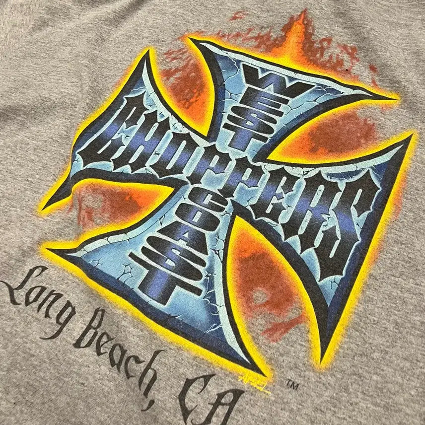 [BUNJANG] West Coast Choppers Flame Long Sleeve Shirt / 웨스트코스트차퍼스 플레임 롱슬리브 (105-110)