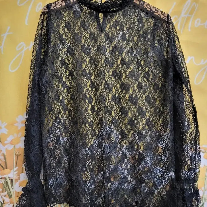 [BUNJANG] JVIM Black Lace See-Through Blouse / JVIM 블랙 레이스 시스루 블라우스F