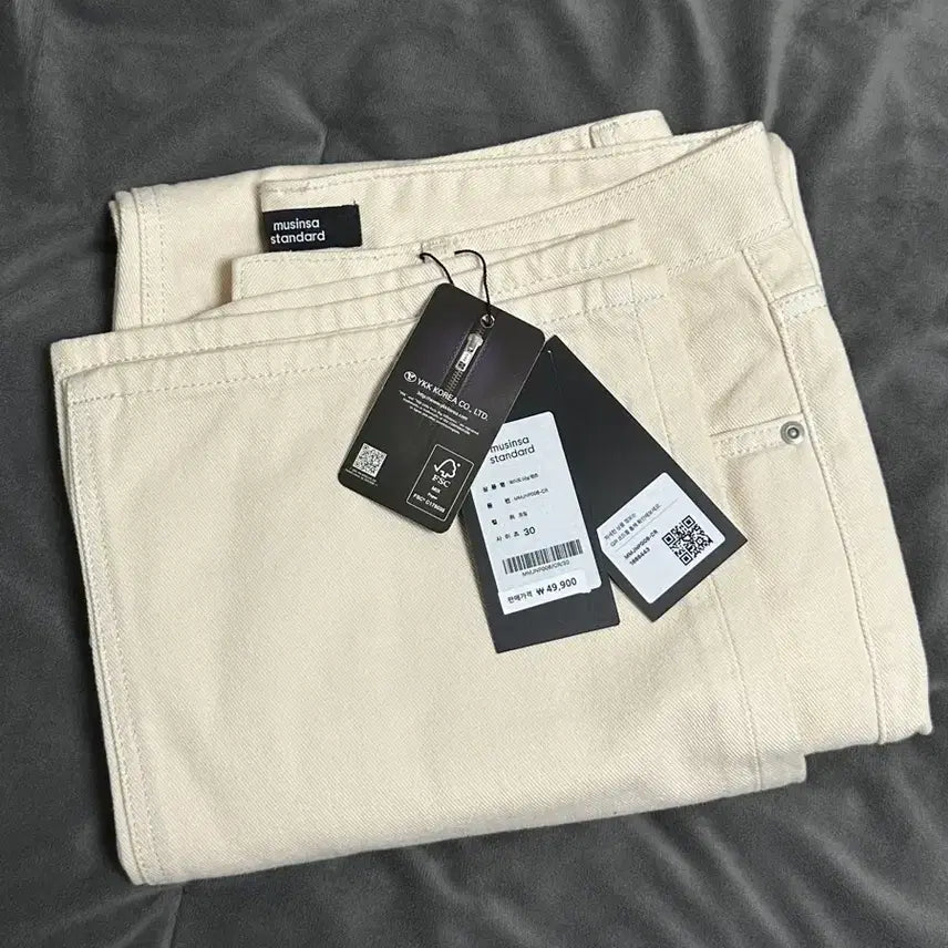 [BUNJANG] Musinsa Standard Wide Denim Pants Cream 30 / 무탠다드 와이드 데님 팬츠 크림 30