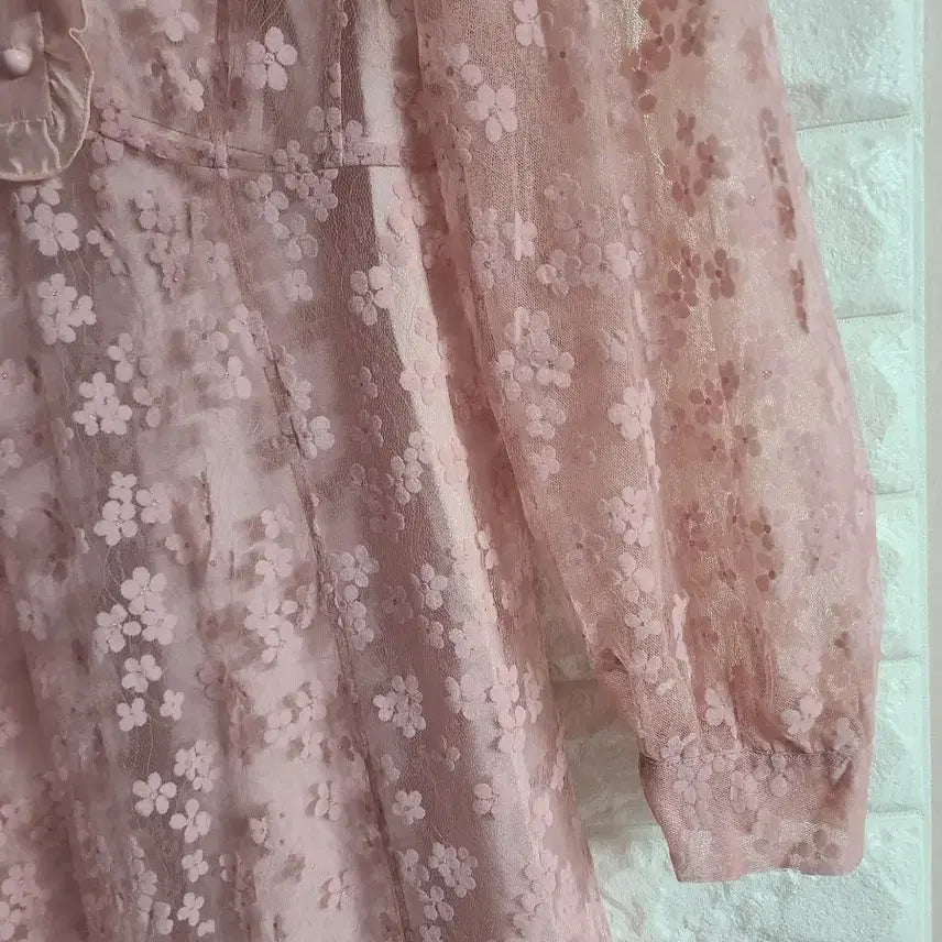 [BUNJANG] It MICHAA Pink Lace Long Dress (Size 55) / 잇미샤 핑크 레이스 롱 원피스(55)