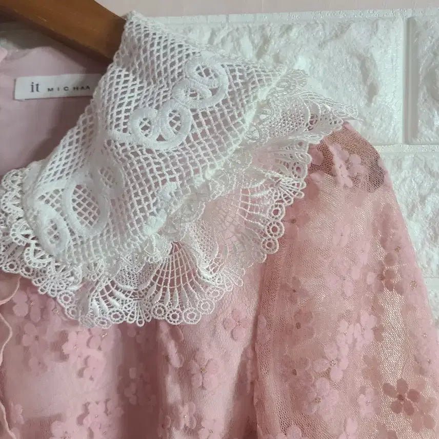 [BUNJANG] It MICHAA Pink Lace Long Dress (Size 55) / 잇미샤 핑크 레이스 롱 원피스(55)