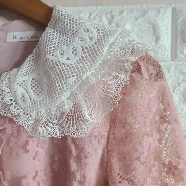 [BUNJANG] It MICHAA Pink Lace Long Dress (Size 55) / 잇미샤 핑크 레이스 롱 원피스(55)