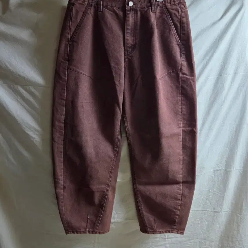 [BUNJANG] Arban Non-Fade Balloon Denim Pants (Wine) / 아르반 논 페이드 벌룬 데님 팬츠와인 3