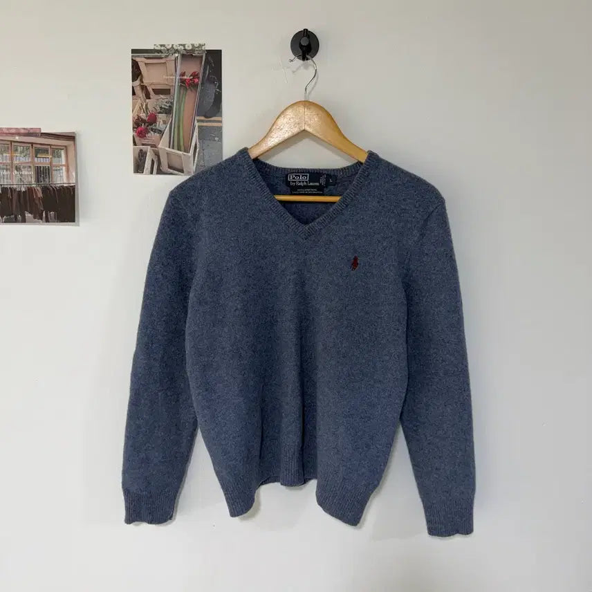 [BUNJANG] Polo Ralph Lauren Lambswool V-Neck Knit Sweater / [택포] [L] 폴로 랄프로렌 램스울100% 브이넥니트
