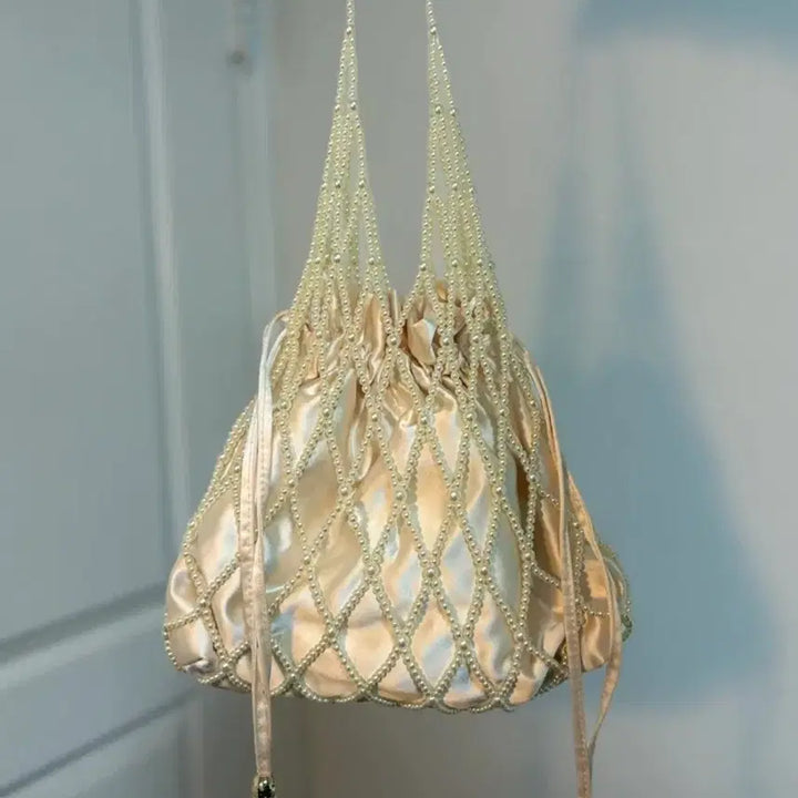 [BUNJANG] ZARA Pearl Net Pouch Bag / 자라 ZARA 진주 네트 파우치백